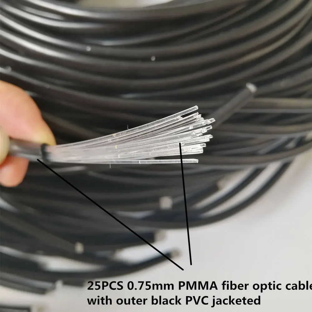 Nepremočljiva PMMA Fiber Optic Lighting Kabel Koncu Oddaja Optični s PVC za Bazen ali Outerdoor Rešitev 4M/veliko