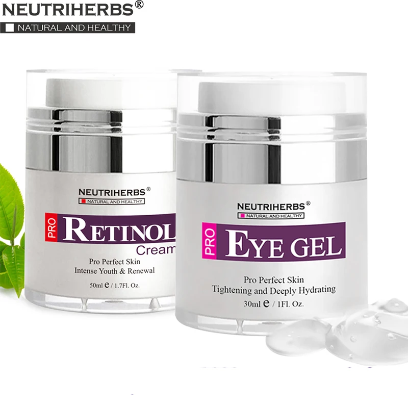 Neutriherbs 2 v 1 Eye Gel Krema Za 2,5% Retinol Obraz, Krema, Hialuronska Kislina, Kolagen Odstrani podočnjake Proti gubam Anti-aging