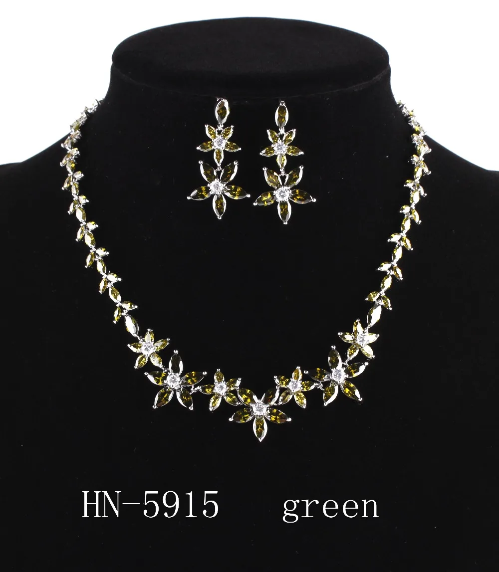 Nevesta krasijo člen kombinacijo razkošja AAA cirkon ogrlico , za ženske modni nakit ogrlica HN - 5915