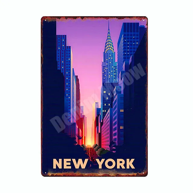 NEW YORK Letnik Domov Dekoracijo Kovinskih Tin Znaki Cafe Casino Bar Pub Plošče Ameriški Plakat Kip Svobode Stenske Nalepke N262