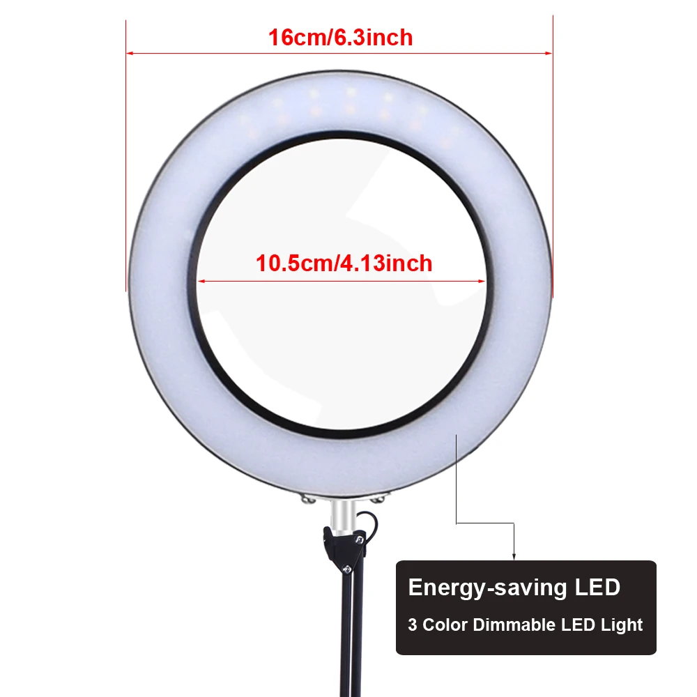 NEWACALOX 5X Osvetljeni Lupo USB 3 Barve LED Povečevalno Steklo za Varjenje Železa Popravilo/namizne Svetilke/nego Kože, Kozmetični Orodje