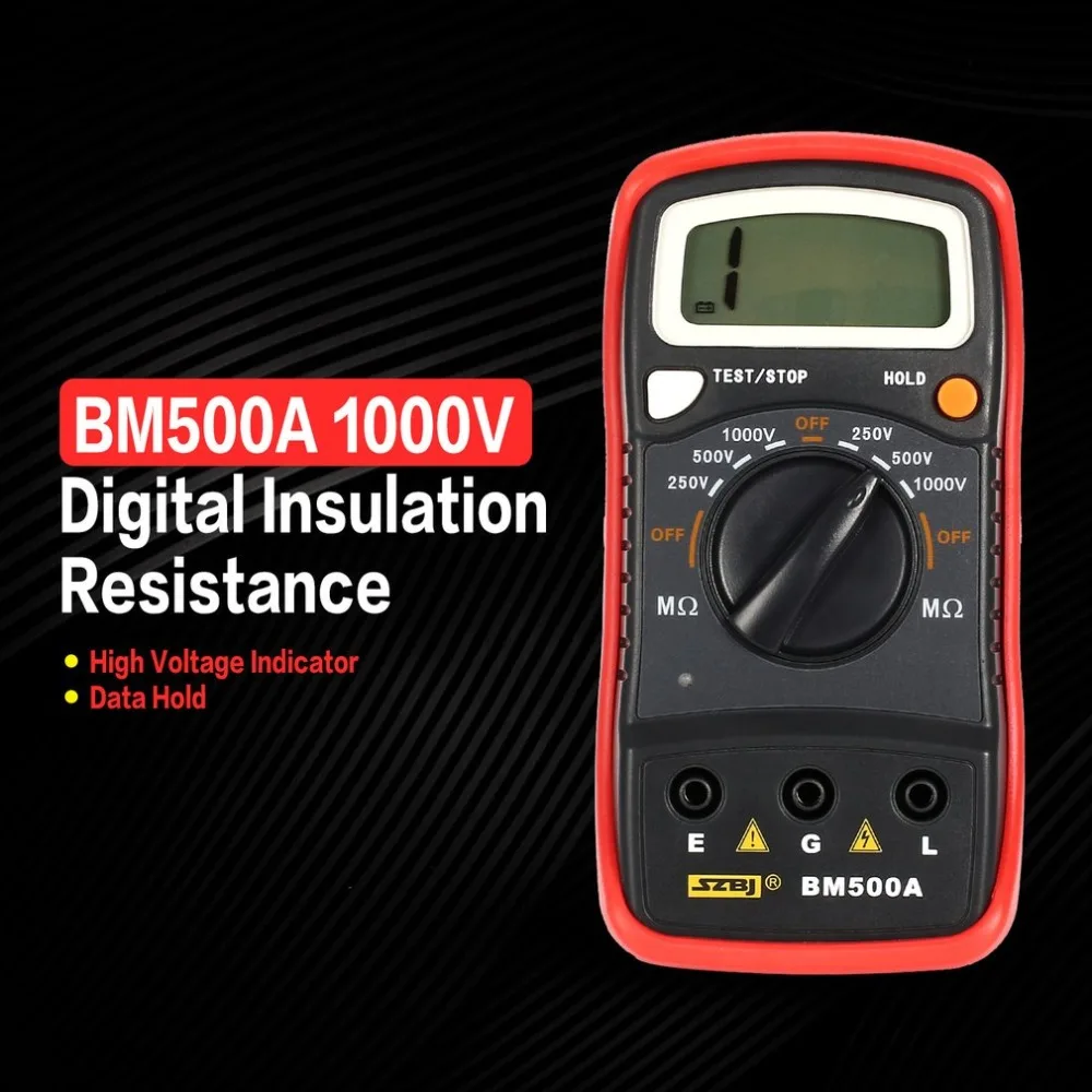 NewBM500A Digitalni Megger 1000V Auto Območje Izolacijske Upornosti ohm Meter Tester Megohmmeter Multimeter Voltmeter LED indikacija