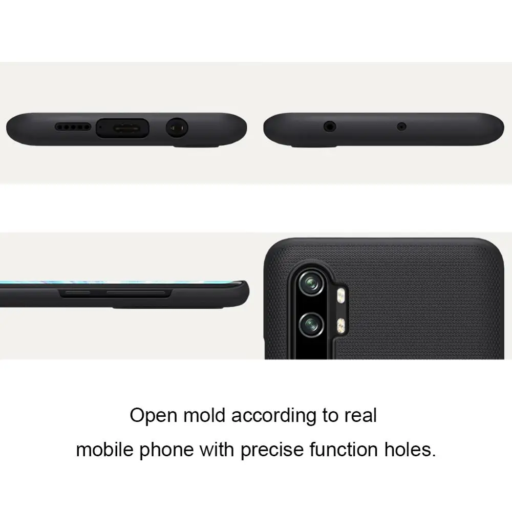 NILLKIN Shockproof Primeru Za Xiaomi Mi Opomba 10 10 Pro Motnega, Mat PC Trdi Hrbtni Pokrovček za Mi Opomba 10 Pro Darilo Nosilec za Telefon