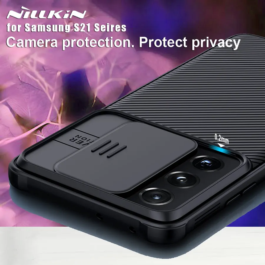 NILLKIN za Samsung Galaxy S21 Ultra 5G primeru Potisnite CamShield Hrbtni pokrovček primerih Fotoaparat Zaščite Ohišje za Samsung S21 Plus / S21