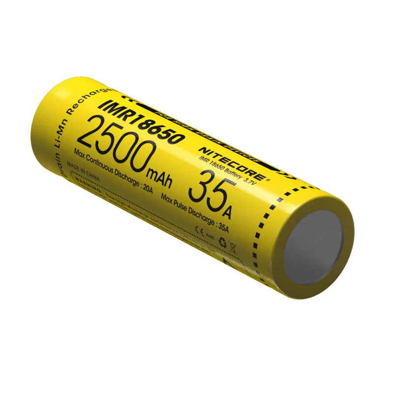 NITECORE IMR18650 2500mAh 35A 3,7 V Li-ion Zaščitene Akumulatorska Baterija high performace za vaping naprave VAPERS(1pc/Flat Top)