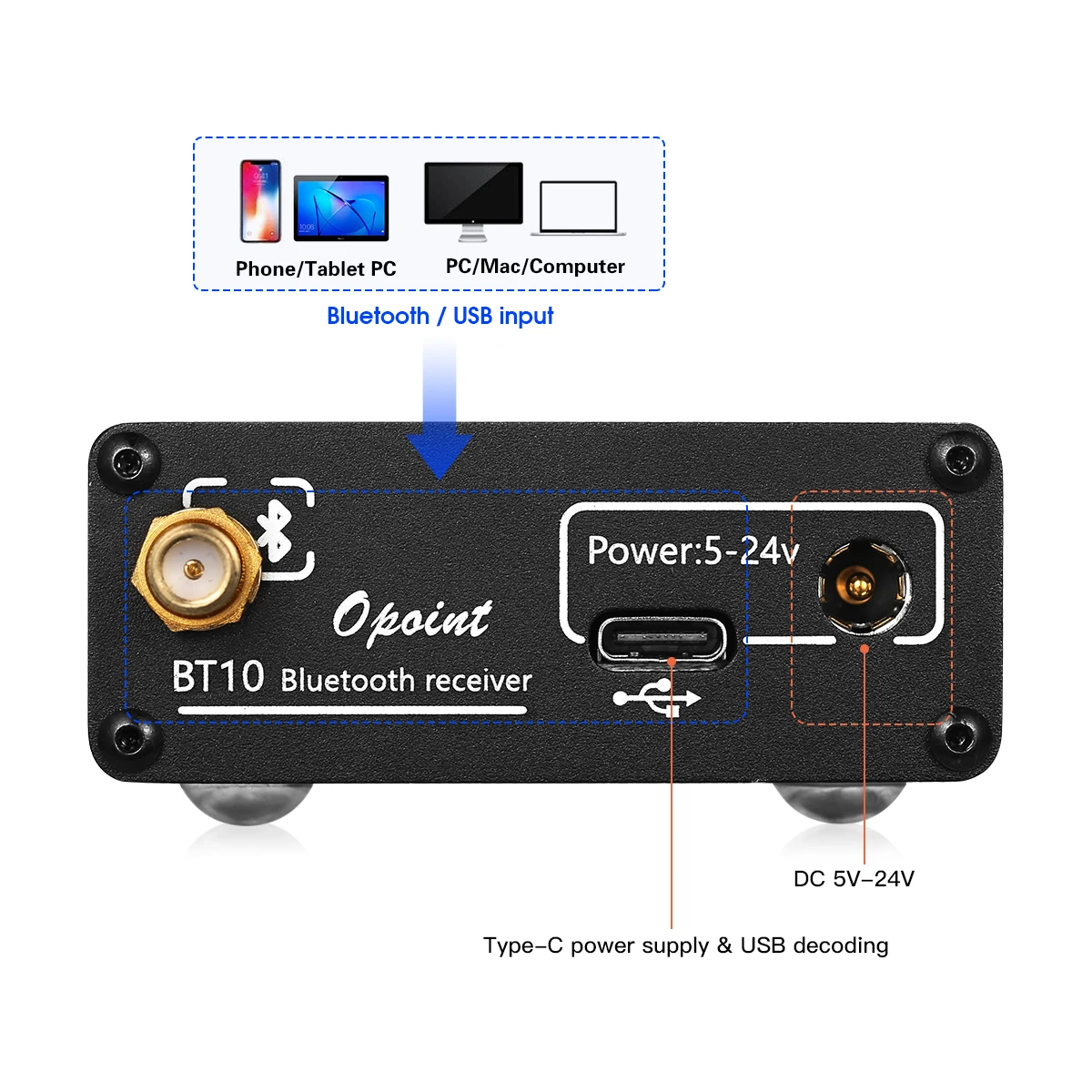 Nobsound HiFi CSR8675 Bluetooth 5.0 Stereo Sprejemnik Mini USB DAC Slušalke Amp D/A Pretvornik Zvočna kartica APTX-HD