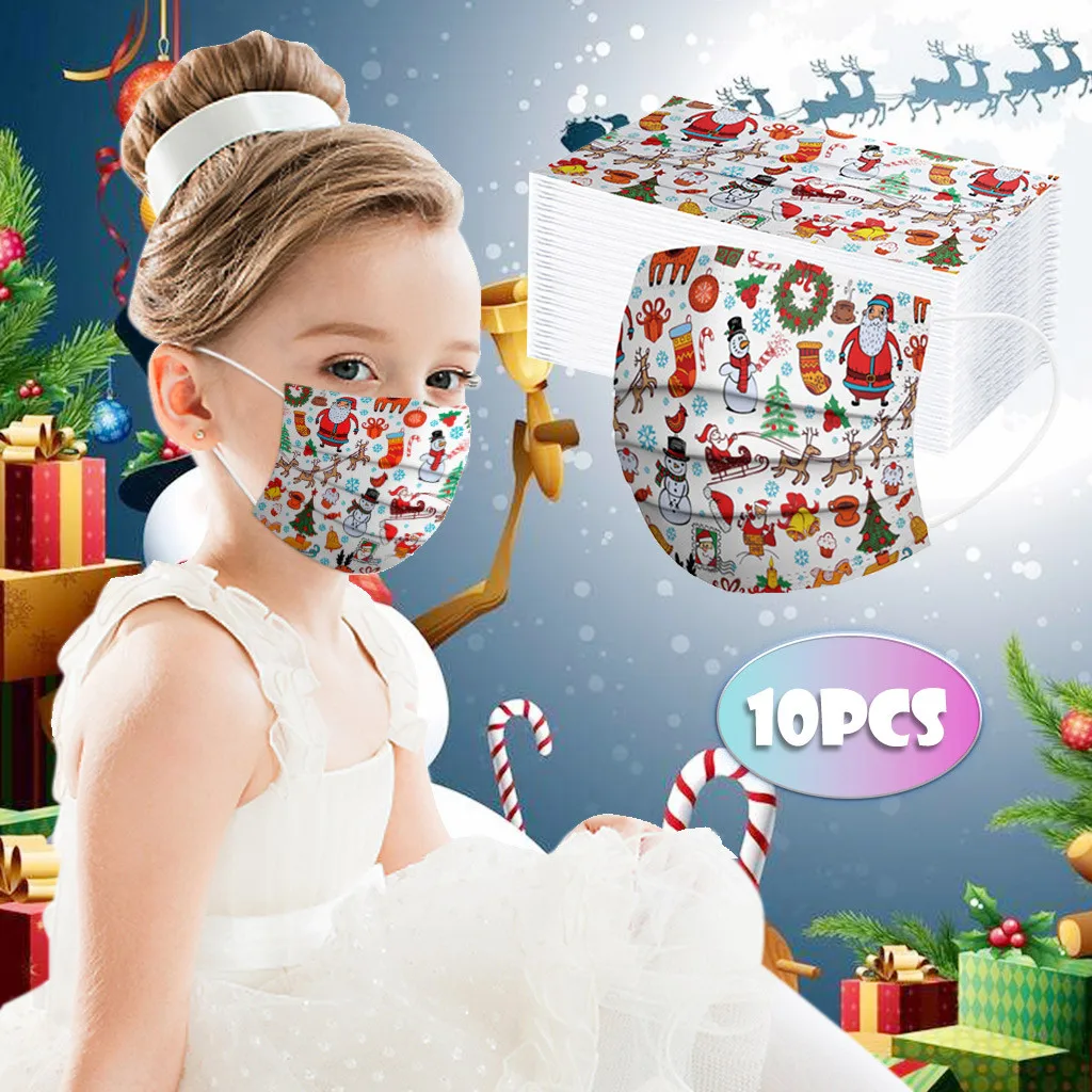 Non-woven 10-100 KOZARCEV za Enkratno uporabo Masko Moda Otroke 3 Layer Mask Tiskanja Božič Maske Usta Masko Z Design Mascarillas