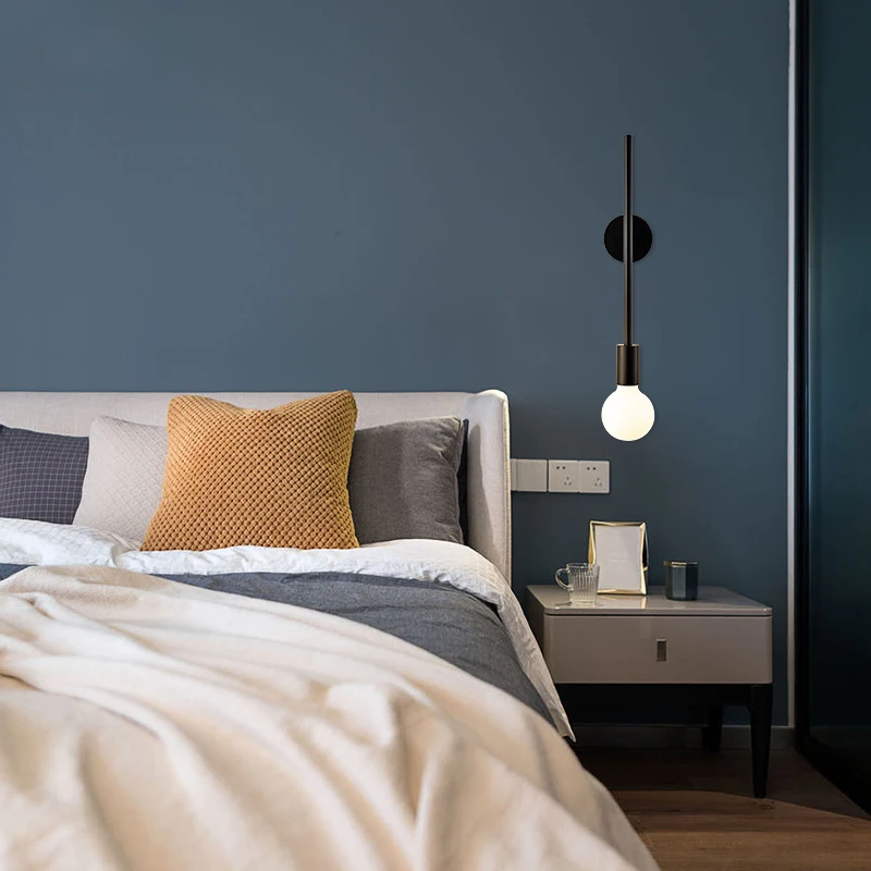 Nordijska minimalističen pristop stenska svetilka moderne preproste geometrijske umetnosti hodnik vhod spalnica postelji dekorativne stenske svetilke