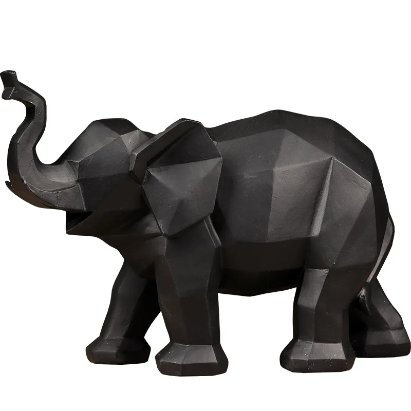 Nordijska Povzetek Geometrijske Bela Črna Slon Kip Dekoracijo Vina Kabineta, Naslonjač Skulpture Živali Številke Doma Mehko Dekor