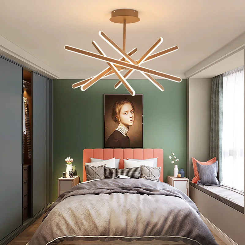 Nordijska sodobni LED stropni lestenec, dnevna soba aluminij zlitine kuhinja razsvetljave svetilke v dnevni sobi lestenec, spalnica lestenec