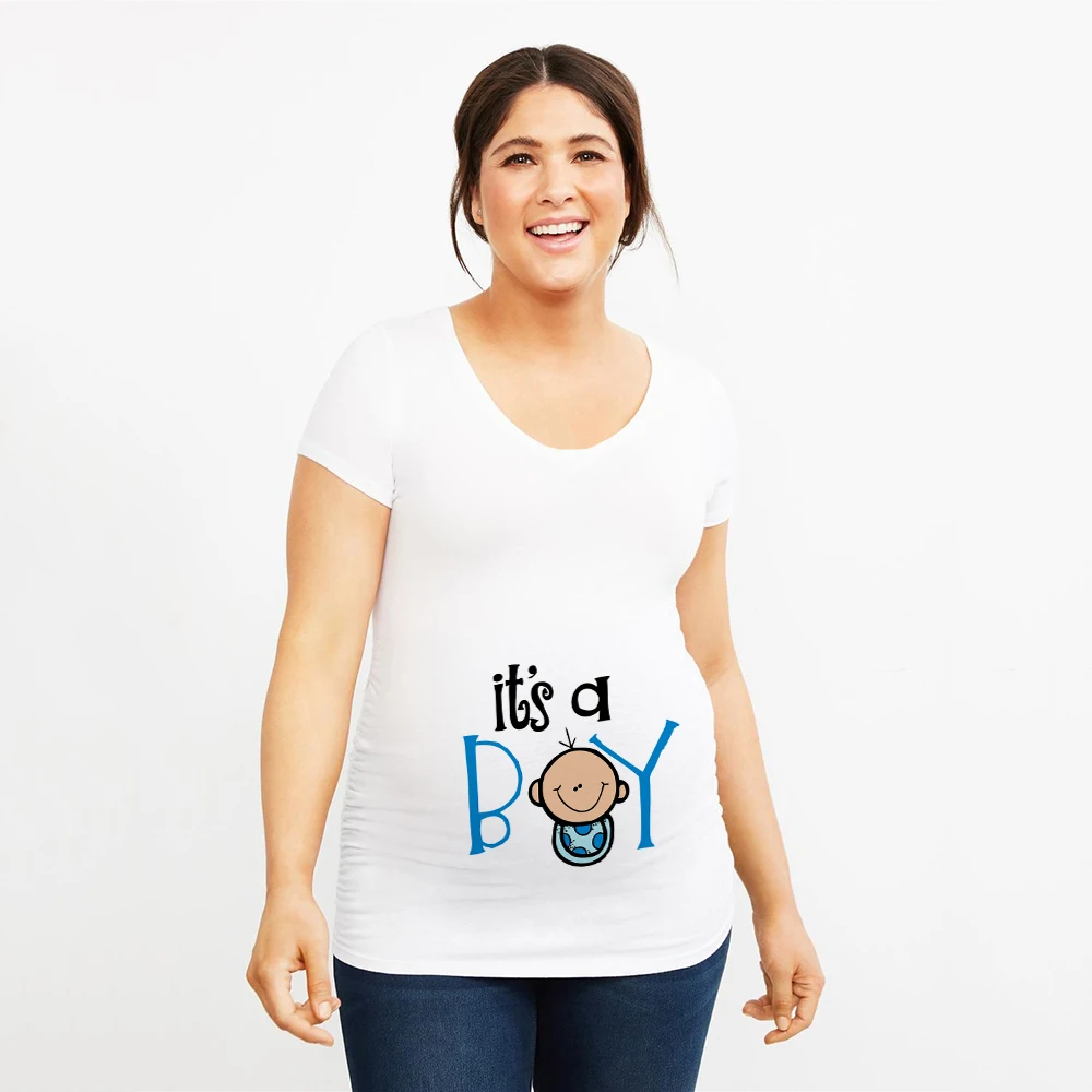 Nosečnice Porodniškega Oblačila To je Fant Noseča Smešno T-shirt Poletje Porodniškega Vrhovi Nosečnosti Napoved Novega Otroka Tee