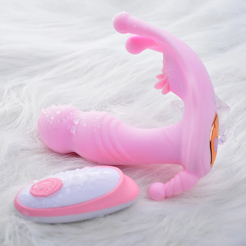Nosljivi Metulj Dildo Vibratorji za Ženske G Spot Klitoris Stimulator Brezžični Daljinski Masturbator USB Sex igrače za Odrasle