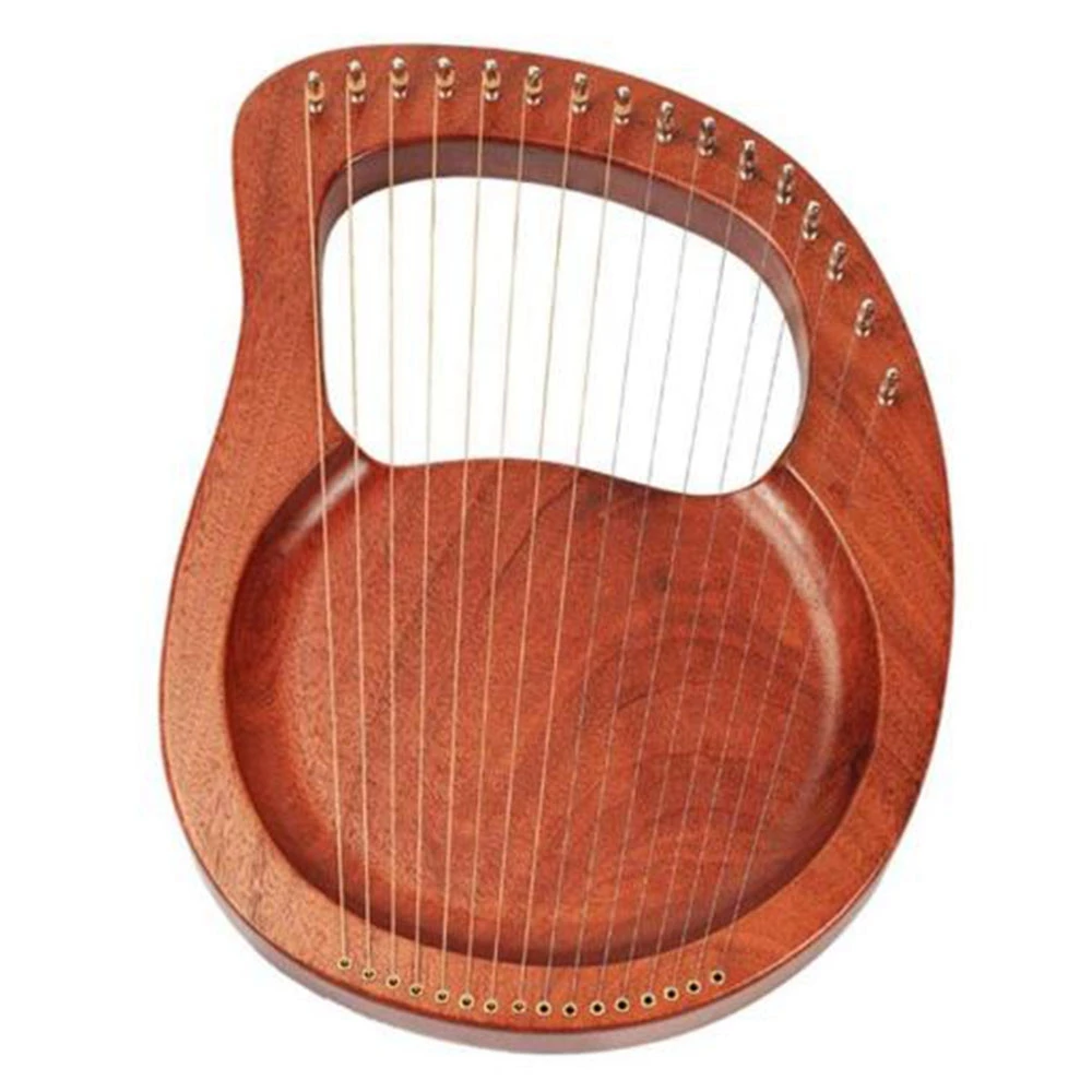 Nov 16 Niz Lesenih Liro Harfo Kovinske Strune, Mahagoni Masivnega Lesa Niz Instrument, s Tuning Ključa