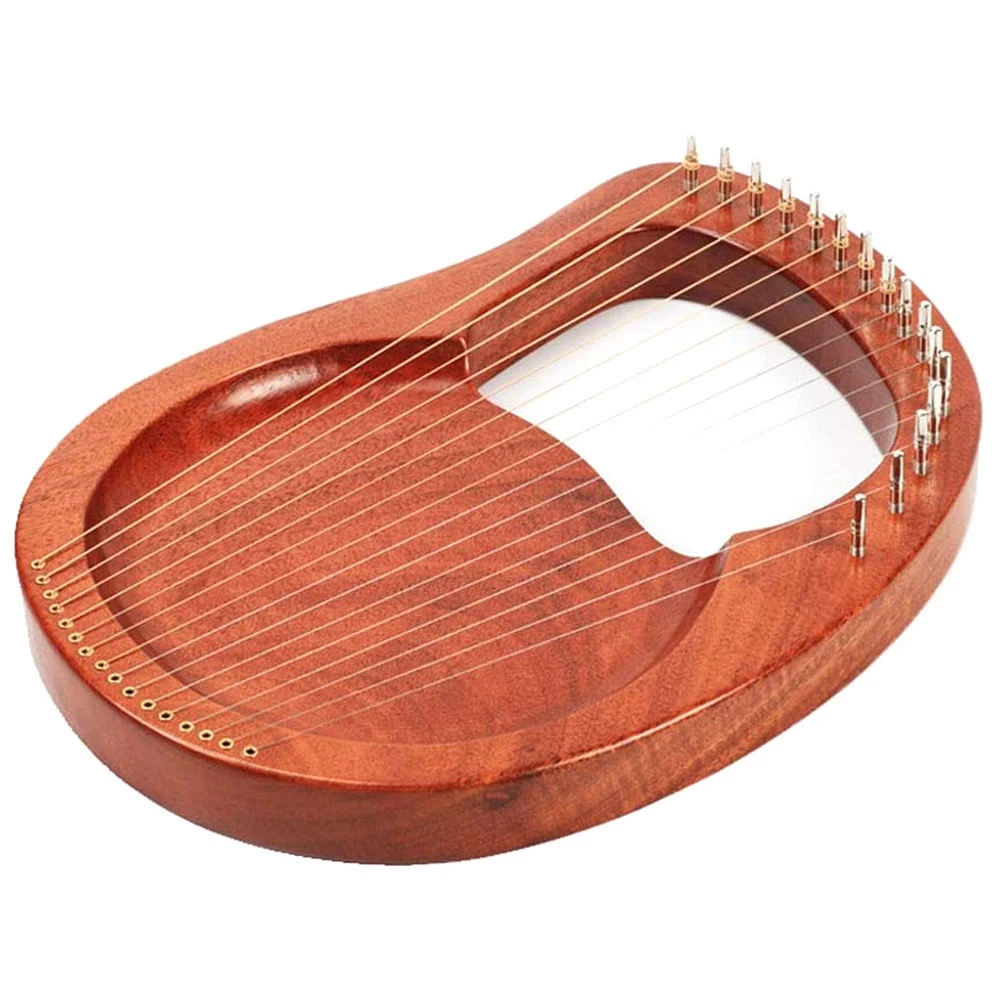 Nov 16 Niz Lesenih Liro Harfo Kovinske Strune, Mahagoni Masivnega Lesa Niz Instrument, s Tuning Ključa