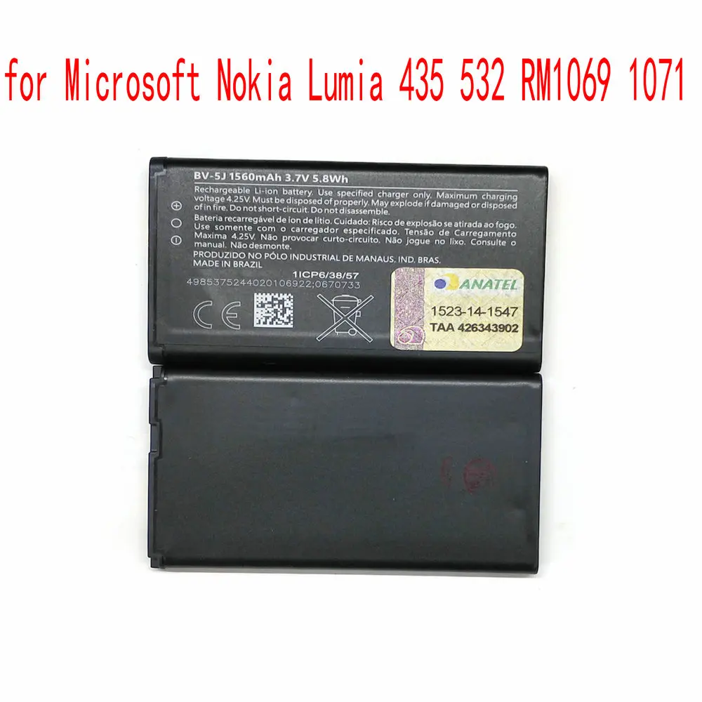 NOV Ansheng Original BV-5J 1560mAh baterija za Microsoft Nokia Lumia 435 532 RM1069 1071 BV5J Mobilni telefon