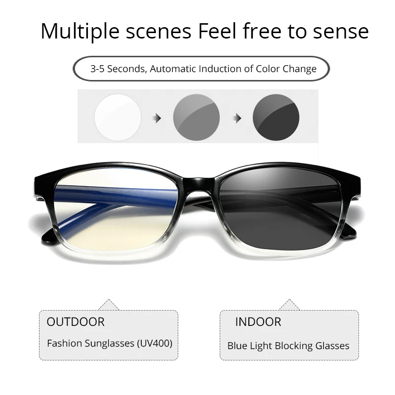 Nov Filter Računalnik Očala Za Blokira UV Anti Modra Svetloba Oči bolečih oči Prehod Photochromic Igralna Očala za Ženske, Moške UV400
