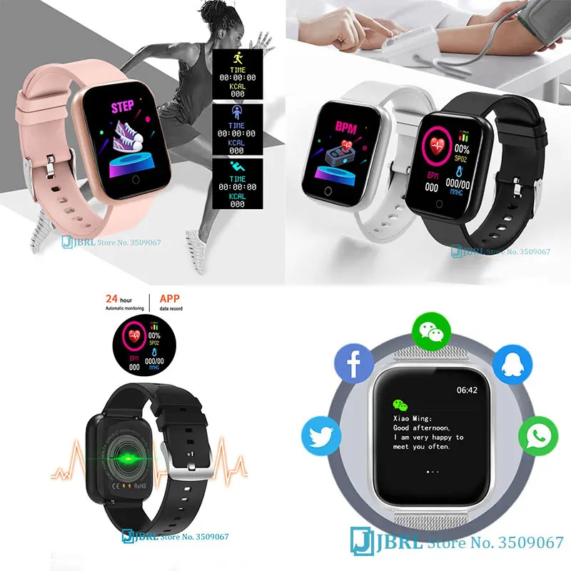 Nov Kvadratni Pametno Gledati Ženske Moški Smartwatch Za Android IOS Elektronika Pametna Ura Fitnes Tracker Sport Bluetooth Smart-gledanje
