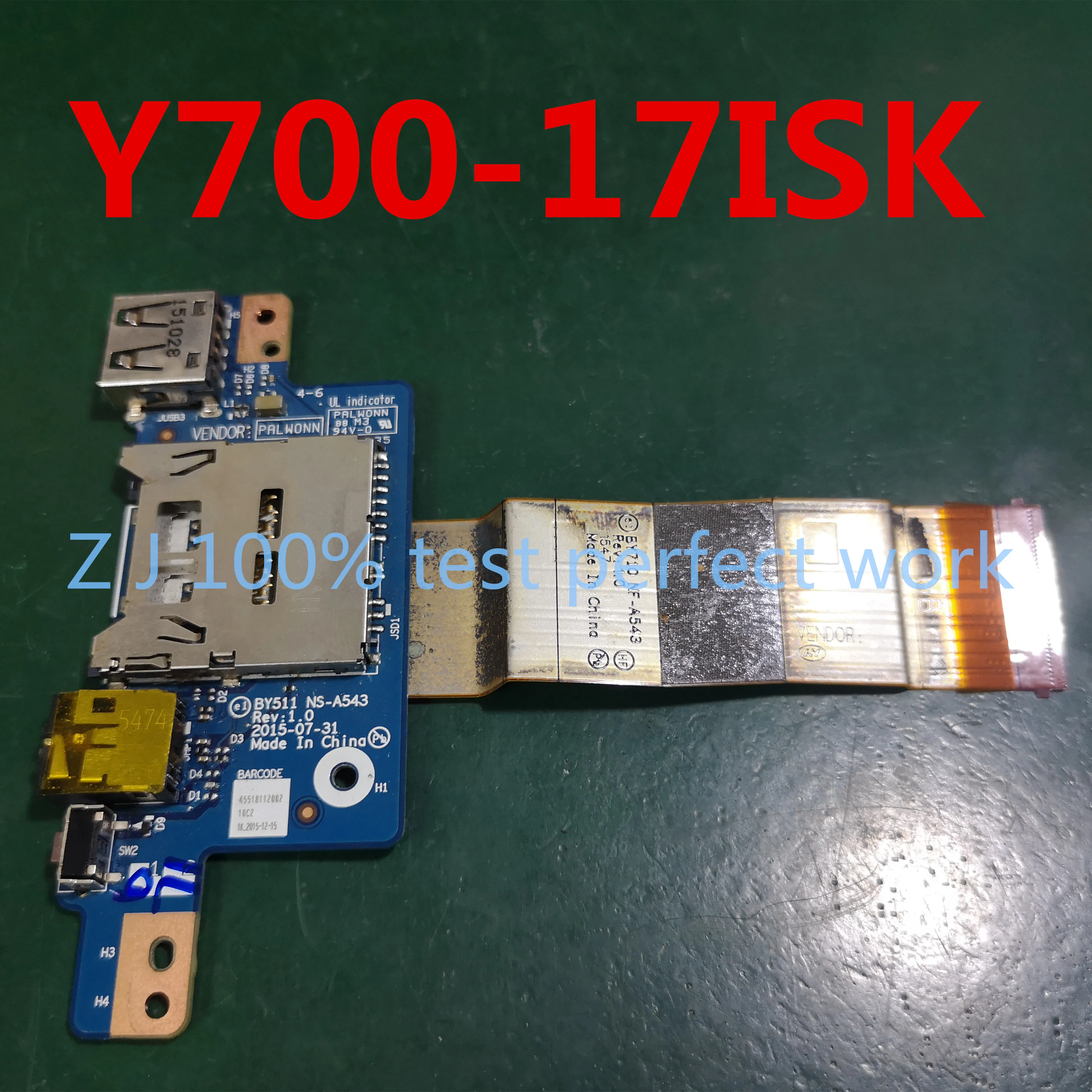 NOV Original Za Lenovo IdeaPad Y700-15ISK Y700-17ISK Audio, USB, Card Reader Odbor s kablom BY511 NS-A543 Testirani Hitro Ladjo