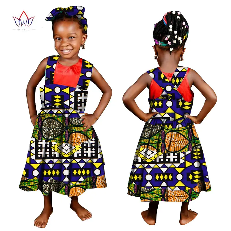 Nov Otrok, Oblačila Afriške Vosek Tiskanja Obleke za Baby Dekleta Bazin Riche Plus Velikost Tradicionalna Afriška Oblačila WYT64