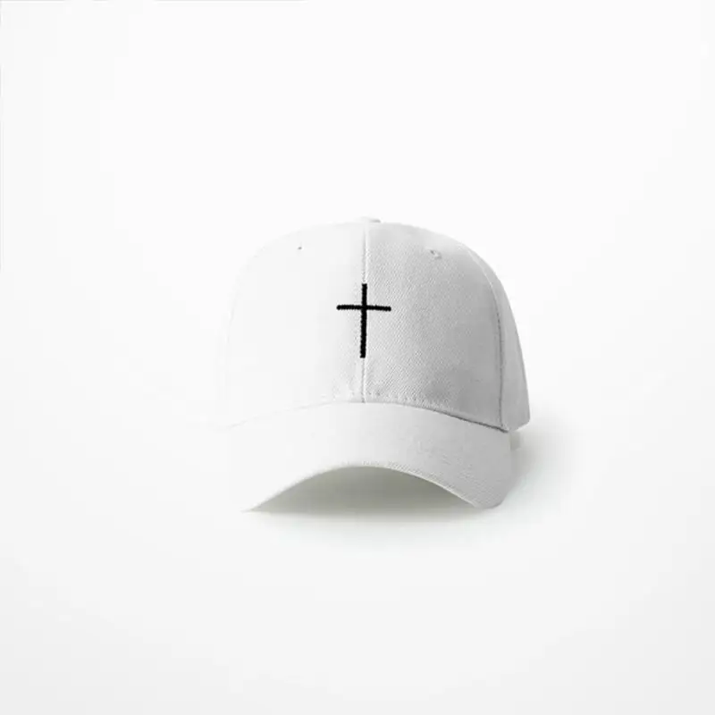 Nov Poletni Preprost Križ Vezenje Baseball Skp Ukrivljen Vizir klobuk Hip Hop Ulične Črno Bele Kape nastavljiv moda Oče Kape