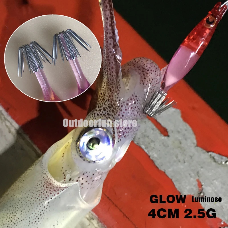 Nov Prihod Japonska lignji lure Ročno izdelani Cone pajek kavljem UV razmislek barva svetlobni Sij ribolov vabe Šablona 40 mm 2.5 g morju čoln