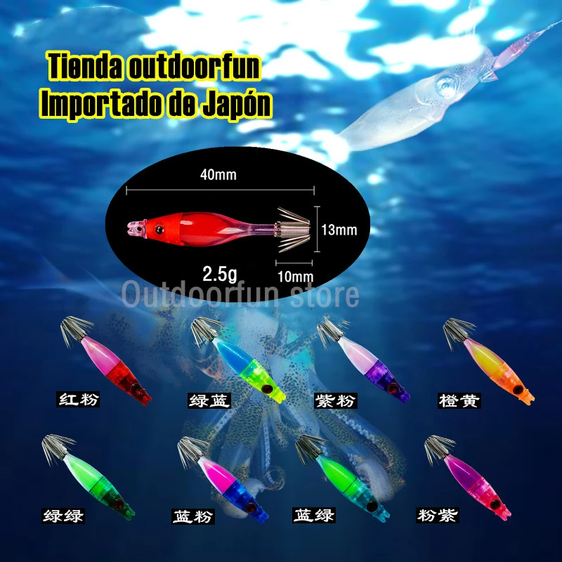 Nov Prihod Japonska lignji lure Ročno izdelani Cone pajek kavljem UV razmislek barva svetlobni Sij ribolov vabe Šablona 40 mm 2.5 g morju čoln