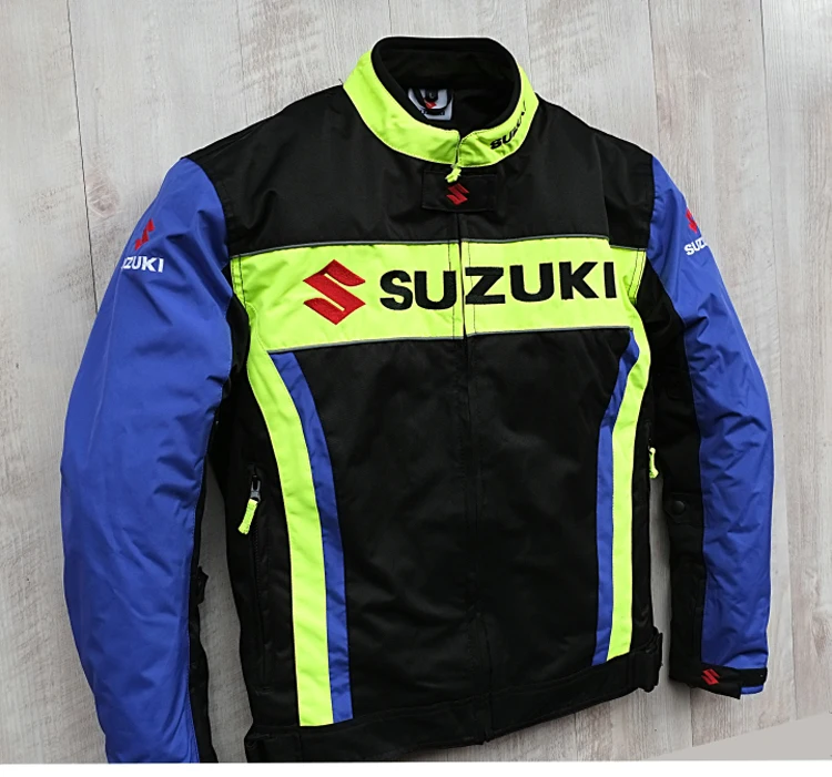 Nov Prihod Moških za Suzuki Motocikla Dirke Jopiči Offroad Motokros-Fahren Windproof Toplo Jakno z 5pcs Zaščitnike