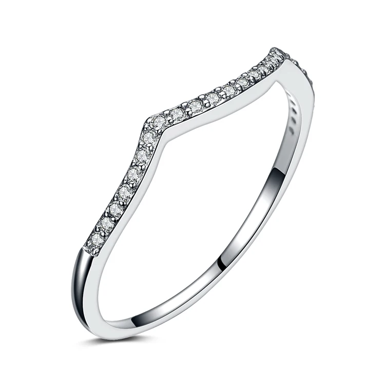 Nov prihod visoka kakovost modnih sijoče cz cirkon 925 sterling srebro ženske prst poročni prstani, nakit trgovini padec ladijskega prometa