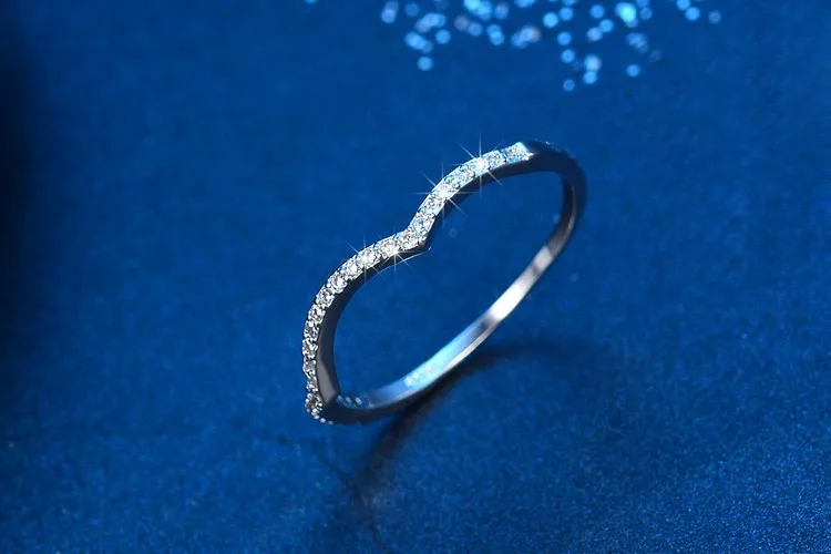 Nov prihod visoka kakovost modnih sijoče cz cirkon 925 sterling srebro ženske prst poročni prstani, nakit trgovini padec ladijskega prometa