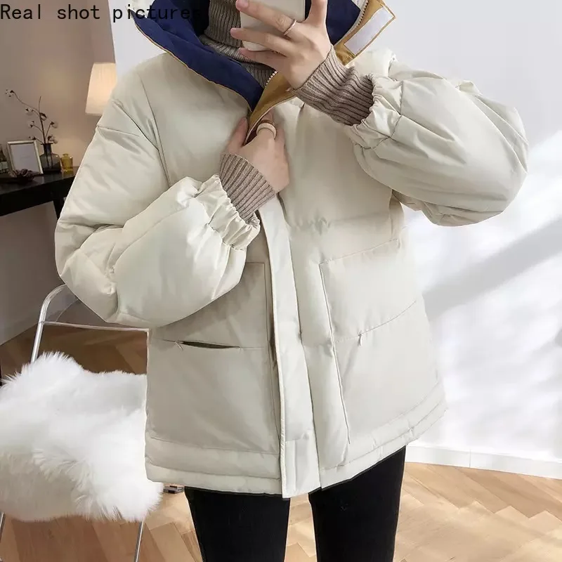 Nov slog jakna ženske korejskem slogu svoboden navzdol bombaž plašč kruh plašč, jakno, priložnostne slog, ki pozimi