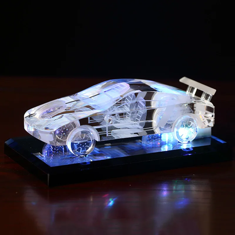 Nov slog pisane svetlobni kristal modela avtomobila dekoracijo, doma namizje avto notranje opreme, DIY obrti darilo