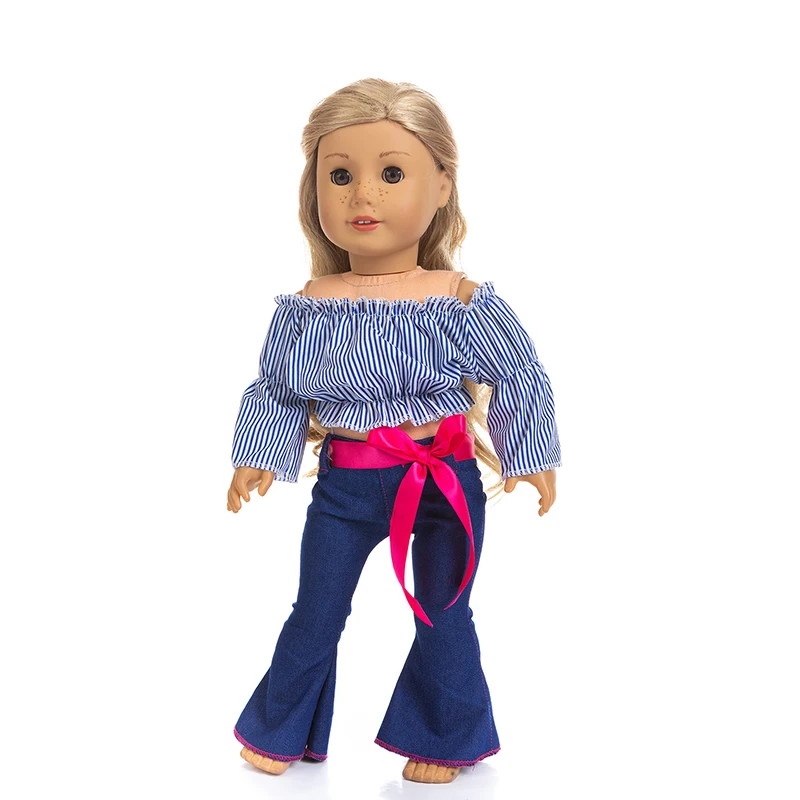 Nov Trak denim Primerni za American Dekle Lutka Obleko 18-palčna Lutka Božič Dekle Darilo(samo prodajajo oblačila)
