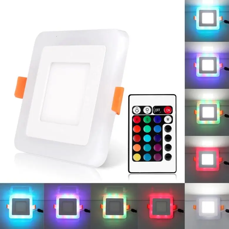 NOV Ultra Tanek LED Down Light Svetilka 6W 9W 16W 24W Dvojni Barvni LED Panel RGB Svetlobe Slim Kvadratnih LED Panel Luč za Dom