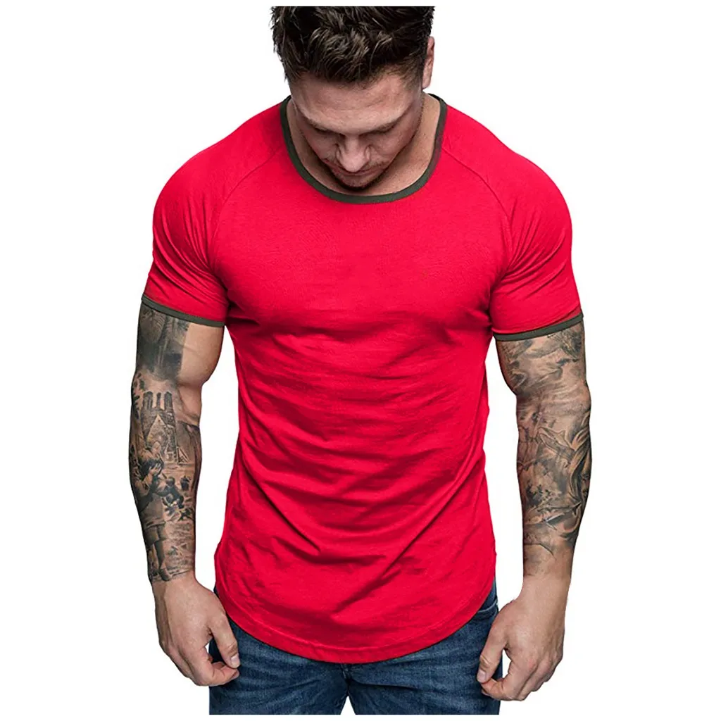 Nova barva Majica s kratkimi rokavi Moški modni bombaža T-srajce Poletje Kratek rokav Tee Fant Skate Tshirt Vrhovi Plus velikost