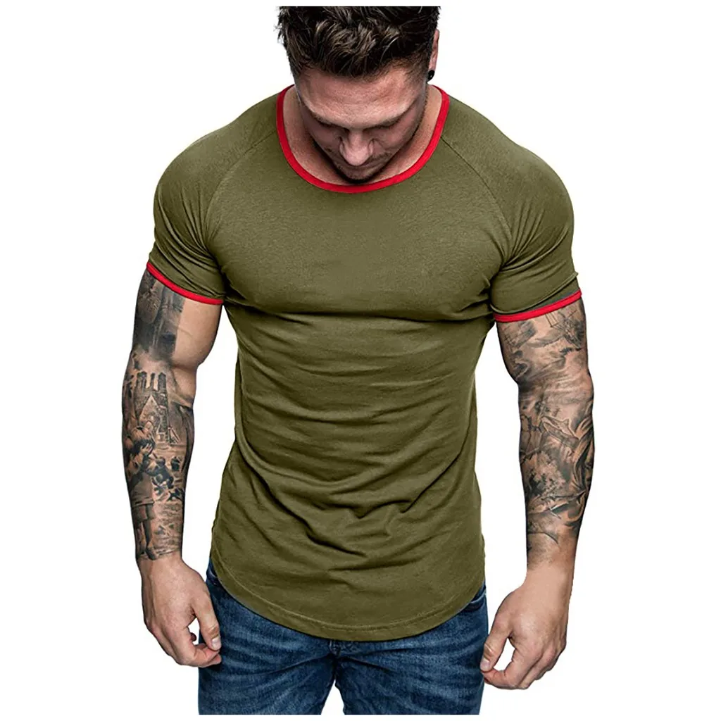 Nova barva Majica s kratkimi rokavi Moški modni bombaža T-srajce Poletje Kratek rokav Tee Fant Skate Tshirt Vrhovi Plus velikost