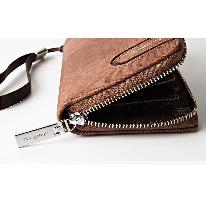 Nova blagovna znamka baellerry moške platno denarnice zadrgo dolgo sklopka telefon vrečko modni visoke kakovosti torbici kartico denarnica z kovanca pocket