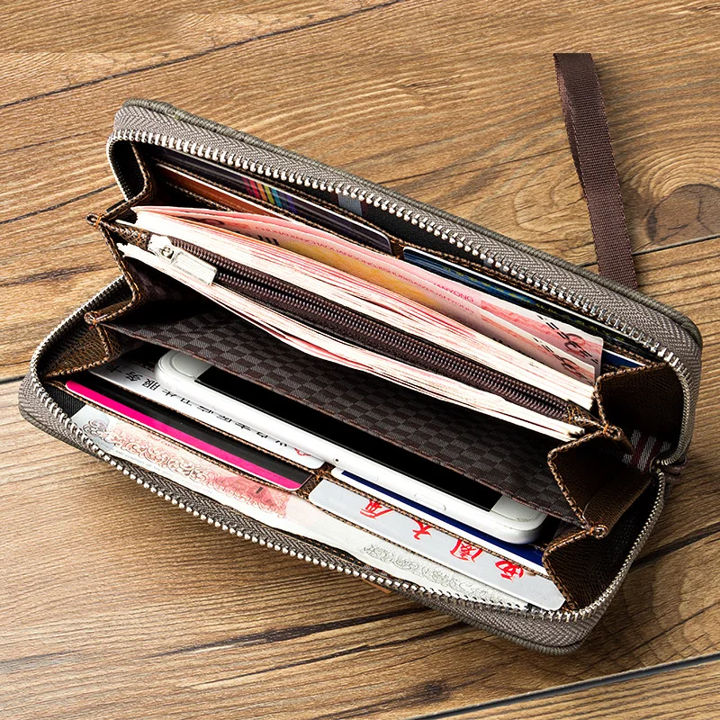 Nova blagovna znamka baellerry moške platno denarnice zadrgo dolgo sklopka telefon vrečko modni visoke kakovosti torbici kartico denarnica z kovanca pocket