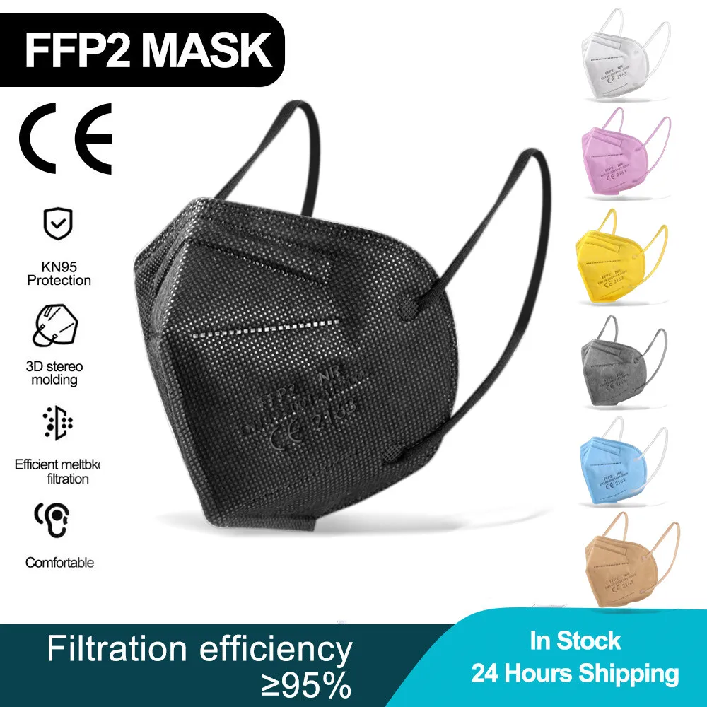 Nova CE Maske FFP2 KN95 Masko 5 Plasti Respirator Odraslih Zaščitni črni KN95 Masko ffp2Masks Filter ffp3mask Mascarillas