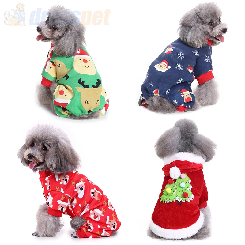 Nova Ljubljenčka Psa Božič Santa Oblačila Pes Kostume Počitnice Stranka Rdeči Plašč Vzorec Coatume Za Pse Pet Obleko Božič Oblačila