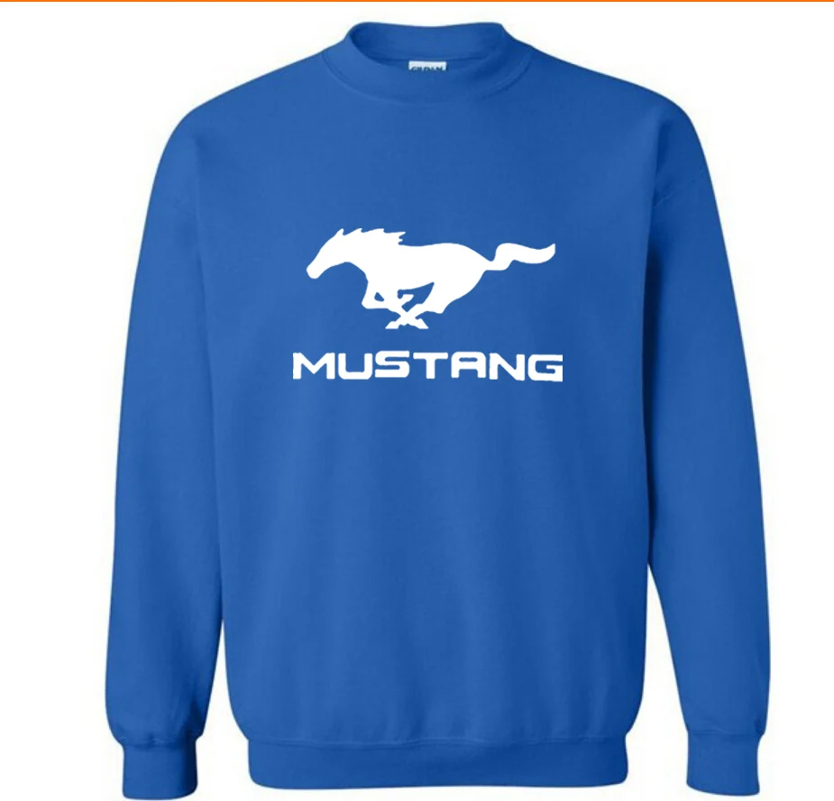 Nova Moda Bombaž Moški Puloverji s kapuco Mustang Avto Logotip Tiskanja Runo O-Vratu puloverju Sweatshirts HipHop Harajuku Ulične Moških Oblačil