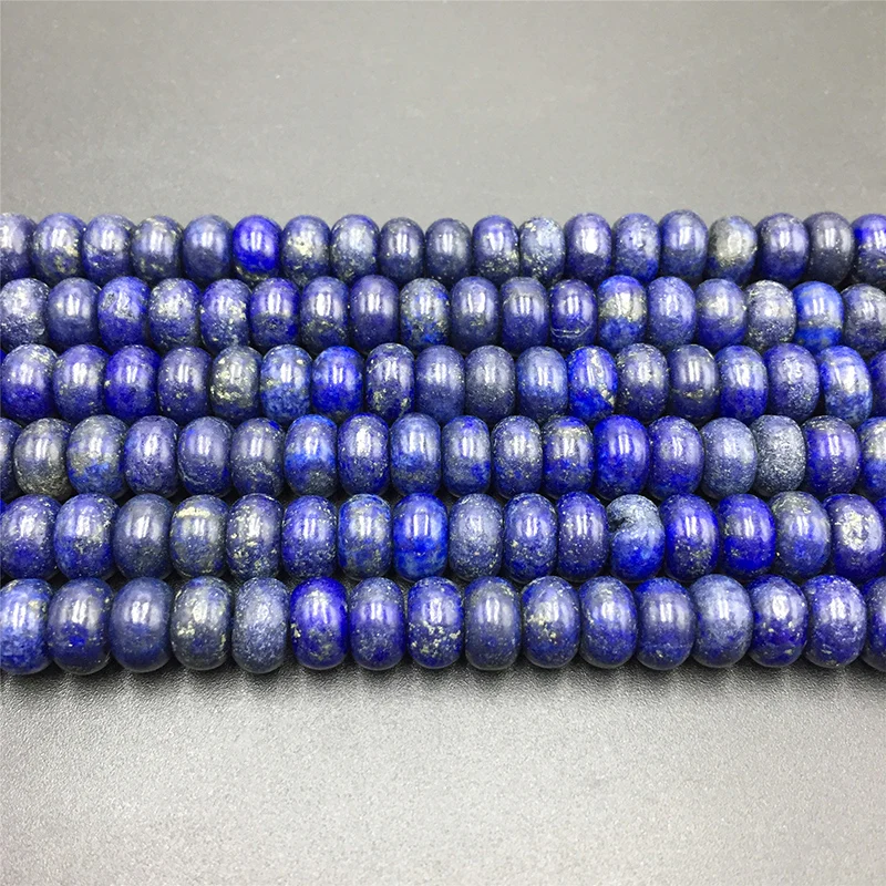 Nova Naravna Modra lapis lazuli Rondelle Kroglice Krog Polirani 4*6 mm/5*8 mm Svoboden Kroglice za DIY Nakit, Izdelava Zapestnico, Ogrlico 15