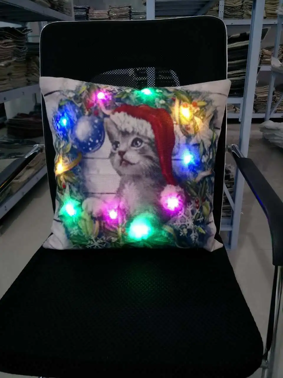 Nova Risanka Božič lep Mačke, psi vzorec svetlobe LED, serija Lanu Blazine Pokrov Domu Dekorativni Pas Vzglavnik Kavč Stol