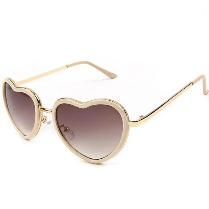 Nova Velika ljubezen obliko srca sončna očala ženske blagovne znamke design Kovinski okvir sončna očala letnik Vožnje Ogledalo očala oculos de sol