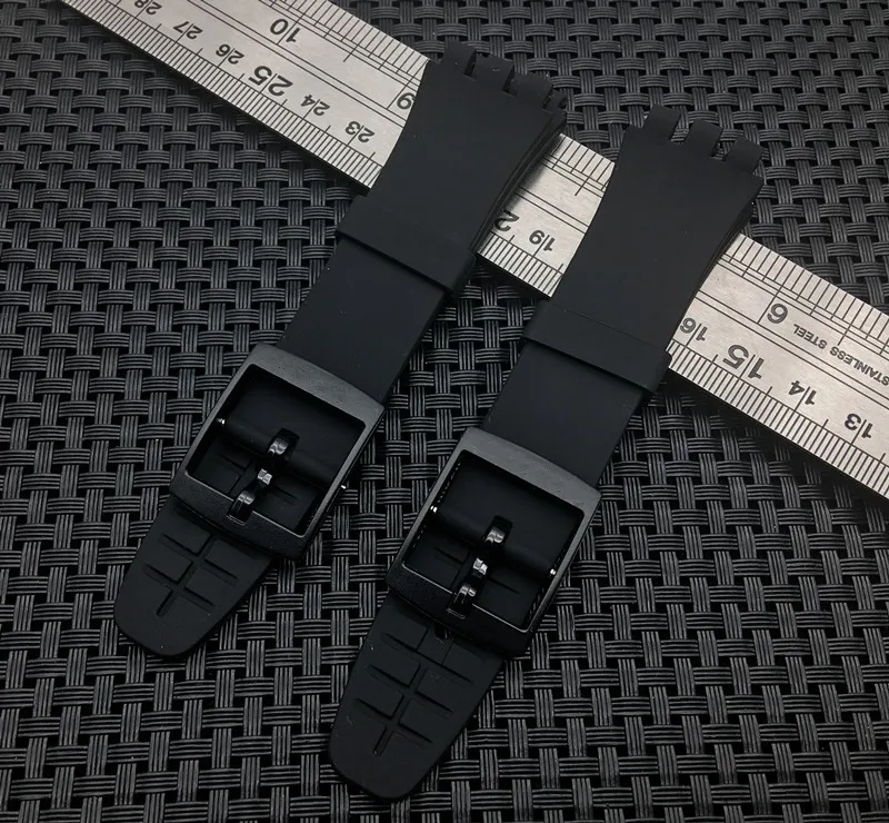 Nova vrhunska silikonski watchband Za swatch za SUSB400 SUSB401 watch band Črni Trak 20 mm Sponke Trak Gume Dodatki