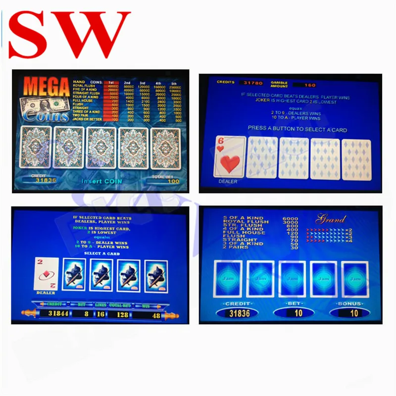 Nova zasnova 1PCS Multi igra 7X Casino Igre Krovu 7 v 1 Rdeča Poker Igre PCB za Casino iger na Srečo Pralni - Igralni avtomat