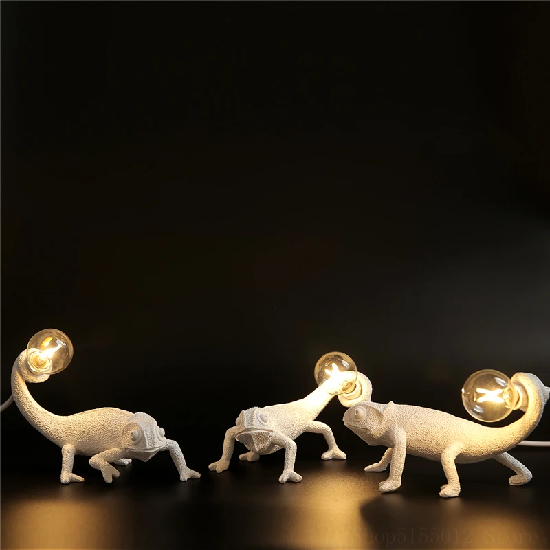Nova Študija Svetlobe Kuščar LED namizne Svetilke Sodobne Smolo Živali Desk Lučka za Spalnico Lučka za Branje Doma Dekor Kameleon Počitnice Darila