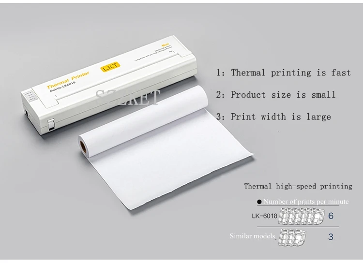 Nova Žep Prenosni Termični Tiskalnik A4 tiskalnik (216mm) Mini Mobilni Office Termalni Tiskalnik, A4 Papir Avto Prenosni Termični Tiskalnik