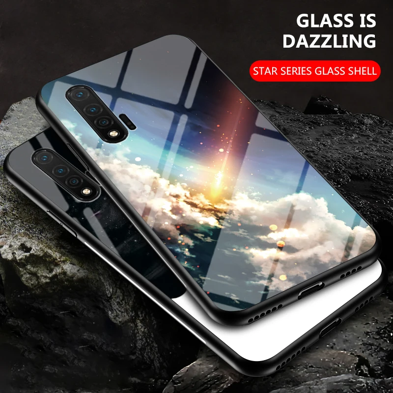 Nova5T Nova 5T 5 T Pro Zaščitna Primeru Kaljenega Stekla Nazaj Plošče za Huawei Nova 5T Primeru TPU Odbijača Funda Huawei Nova T5 Primerih