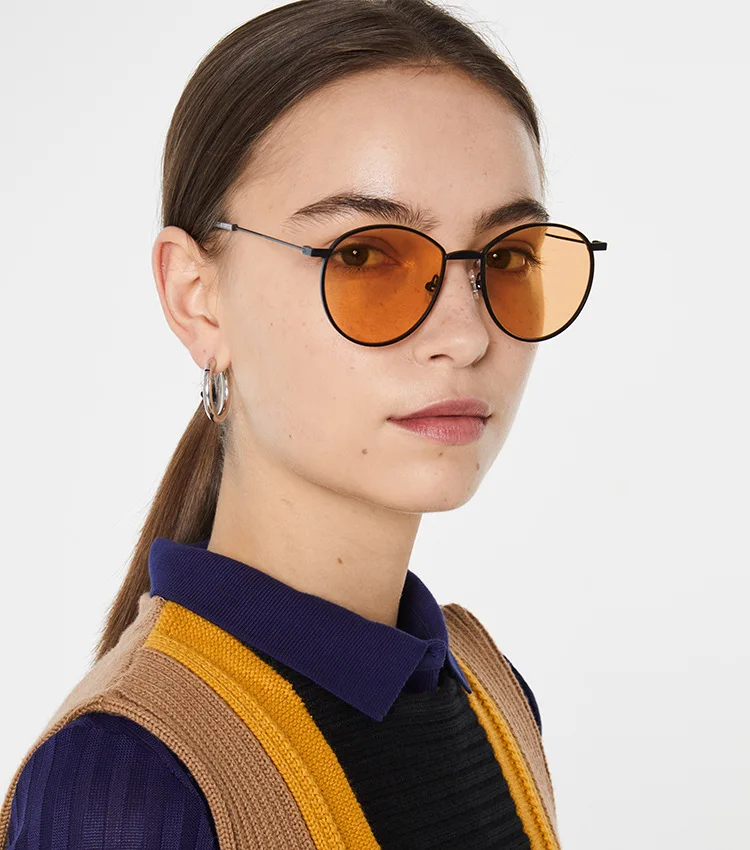 Nove Elegantne Ženske sončna Očala blagovne Znamke Oblikovalec Krog Kovinski Okvir Retro Moda Ženska Očala UV400 Gafas De Sol Mujer 3435