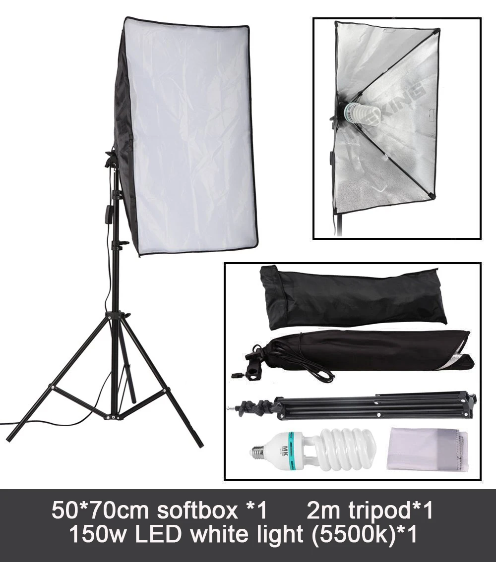 Nove Fotografije Softbox Lightbox Komplet 8 KOS E27 LED Photo Studio Fotoaparat, Oprema za Razsvetljavo 2 Softbox 2 Lahka Stojalo z Carry Bag